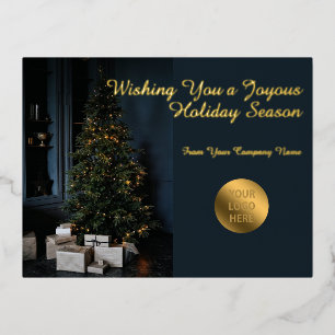Corporate Business Foil Holiday Postcard