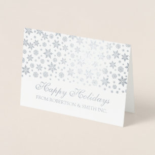 Corporate Business Happy Holidays Silver Foil Card
