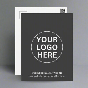 Corporate Business Logo Branding Grey  Postcard