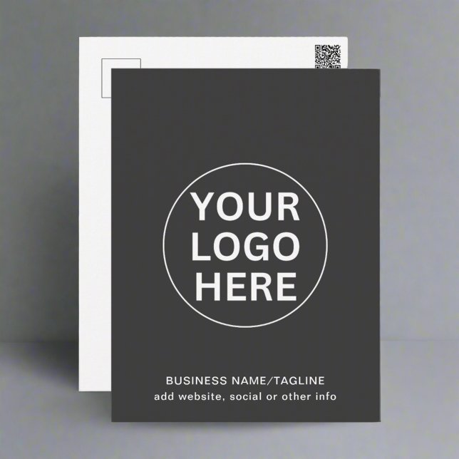 Corporate Business Logo Branding Grey  Postcard (Creator Uploaded)