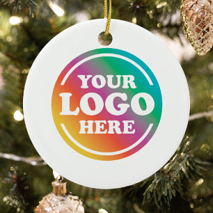 Corporate Business Logo Christmas Ceramic Ornament