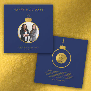 Corporate Business Logo Christmas Photo Card