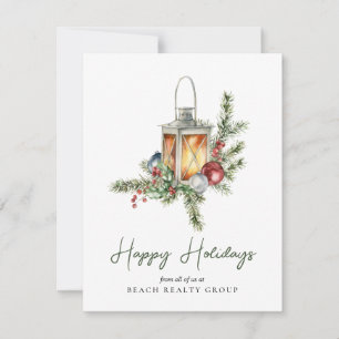 Corporate Business Logo Christmas Watercolor  Holiday Card