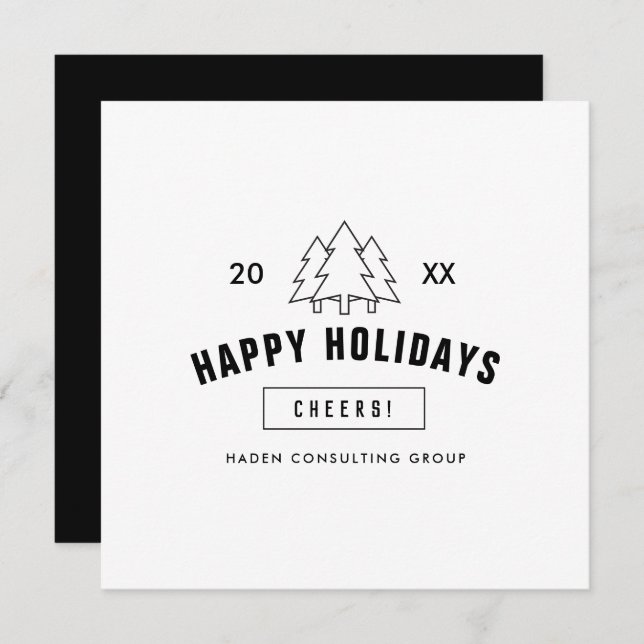 Corporate Business Logo Client Appreciation Holida Holiday Card (Front/Back)