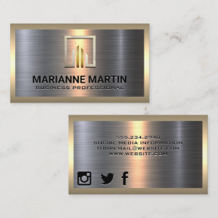 Corporate Business Logo   Metallic Business Card