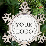 Corporate Business Logo Modern Christmas Snowflake Pewter Christmas Ornament<br><div class="desc">Add your corporate logo to this simple round Christmas ornament in a modern minimalist style. Perfect holiday promotional gift favour for all your loyal customers.  Easy to customise. Get yours today!</div>