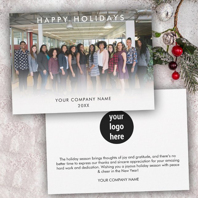 Corporate Business Logo Photo Christmas Card (Corporate Business Logo Photo Christmas Card)