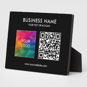 Corporate Business Logo QR Code Template Black Plaque