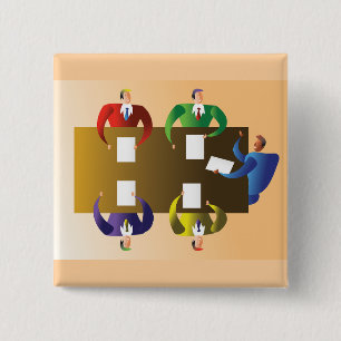 Corporate Business Meeting Team Collaboration 15 Cm Square Badge