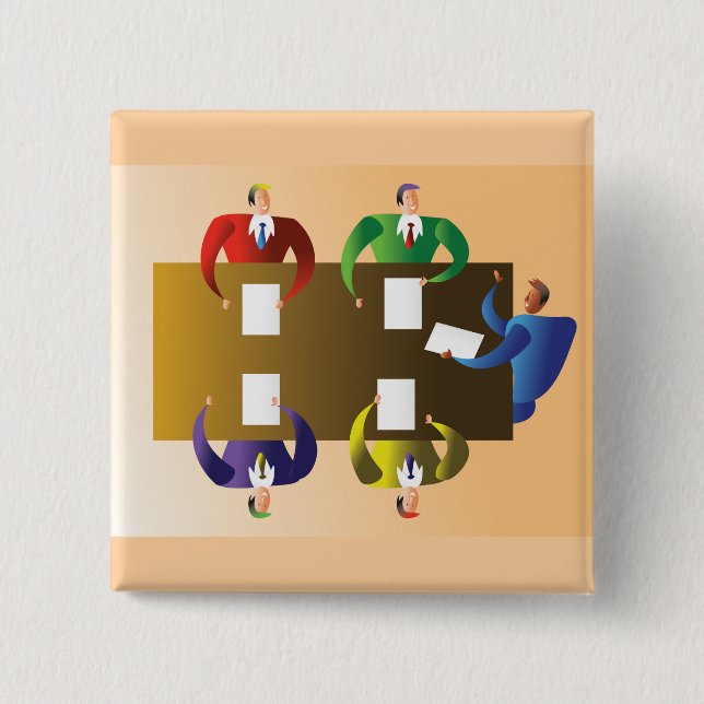 Corporate Business Meeting Team Collaboration 15 Cm Square Badge (Front)