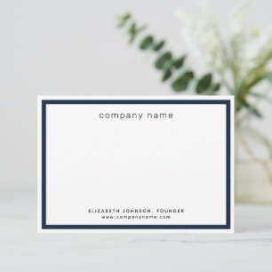 Corporate Business Modern Navy Blue White Thank You Card