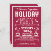 Corporate Business Office Holiday Party Red Modern