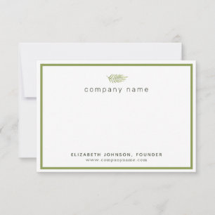 Corporate Business Olive Green Custom Thank You Card