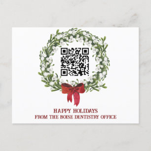 Corporate Business QR Holiday Postcard