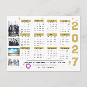 Corporate Business Seasonal Greeting Company Logo Holiday Postcard