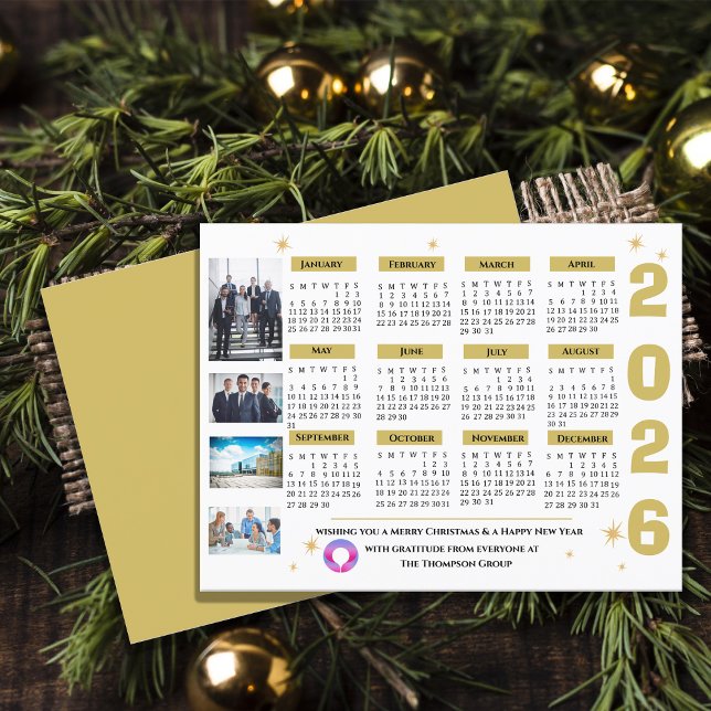 Corporate Business Seasonal Greeting Company Logo  Holiday Postcard (Corporate Business Seasonal Greeting Company Logo Holiday Postcard)