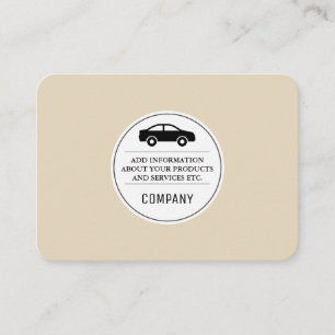 Corporate / Car Icon (Black / Tan) Business Card