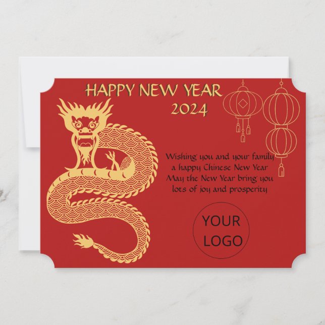 Corporate Chinese Happy New Year Of Dragon Card (Front)