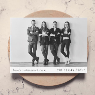 Corporate Christmas   Black and White Business Holiday Card