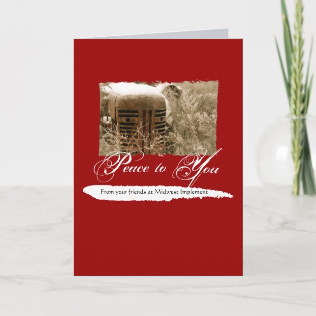 Corporate Christmas Card with Old Tractor (Front)