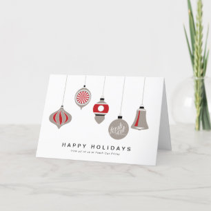 Corporate Christmas Card with Ornaments and Logo
