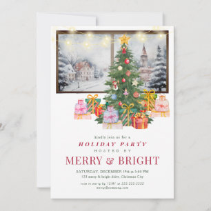 Corporate Christmas Lights Office Council Holiday Invitation