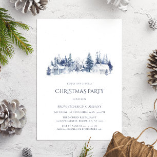 Corporate Christmas Party Blue Village Invitation