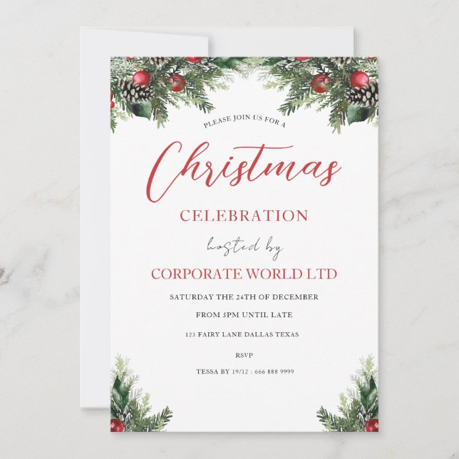  Corporate Christmas Party Celebration Invitation (Front)