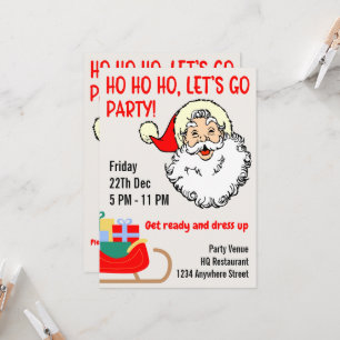 Corporate Christmas Party invitation Santa Office