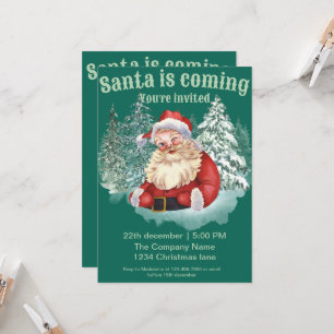 Corporate Christmas Party invitation Santa Waterco
