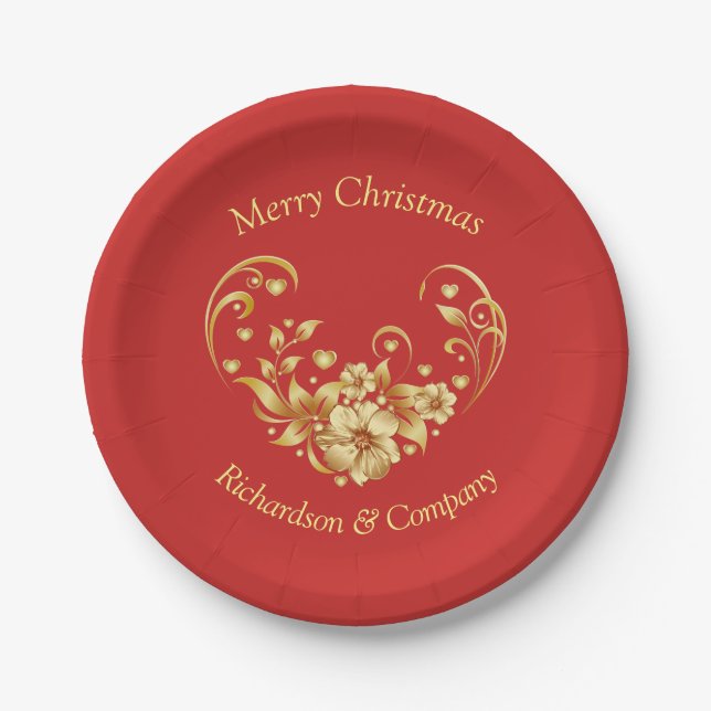 Corporate Christmas Party Paper Plate (Front)