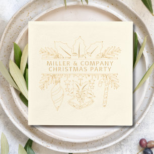 Corporate Christmas Party Personalised Name Foil Napkins