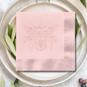 Corporate Christmas Party Personalised Name Foil Napkins