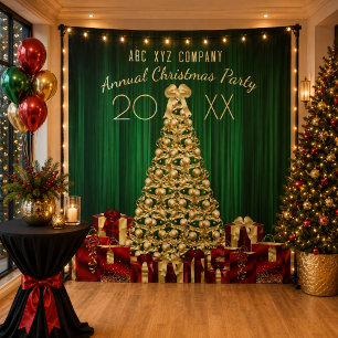 Corporate Christmas Party Photo Backdrop Tapestry