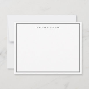 Corporate Classic Double Border Mens Name Black Card