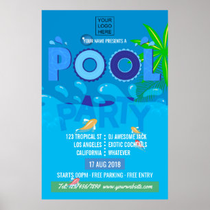 Corporate/Club Summer Pool Party Invitation Poster
