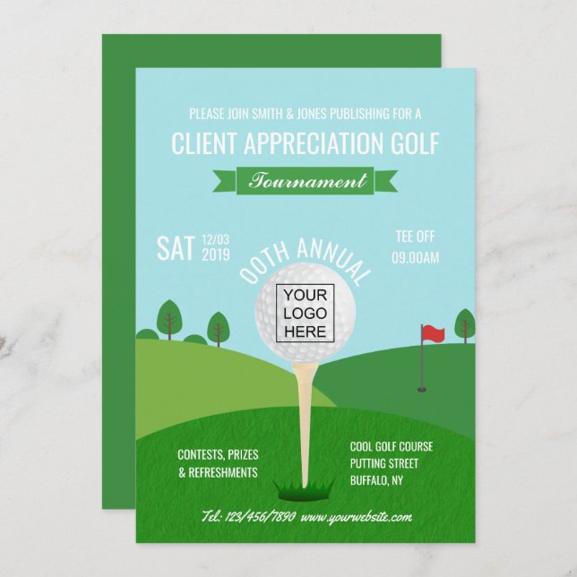 Corporate Company Golf Tournament Invitation (Front/Back)