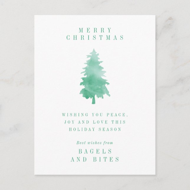 CORPORATE COMPANY HOLIDAY | Christmas Tree Postcar Postcard (Front)