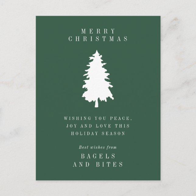 CORPORATE COMPANY HOLIDAY | Christmas Tree Postcar Postcard (Front)