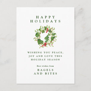 CORPORATE COMPANY HOLIDAY Christmas Wreath Postc Postcard