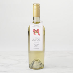 CORPORATE COMPANY HOLIDAY GIFT Christmas Bow Bottle Tag