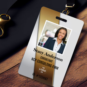 Corporate Company Logo Employee Name Photo ID  Badge