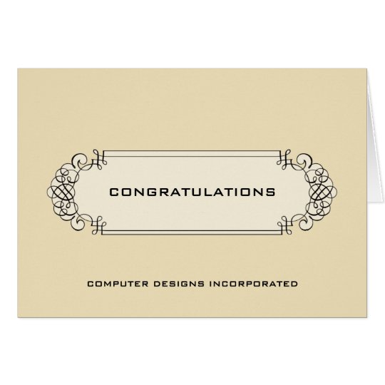 Corporate Congratulations Calligraphic Label Card