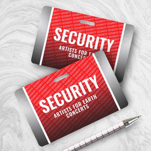 Corporate Crimson Red & Steel Security ID Badge (Creator Uploaded)
