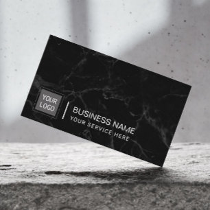 Corporate Custom Logo Modern Dark Marble Business Card