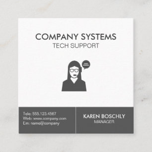 Corporate Customer Support with Signature Square Business Card