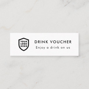 Corporate Drink Voucher Company Event Logo Mini Business Card
