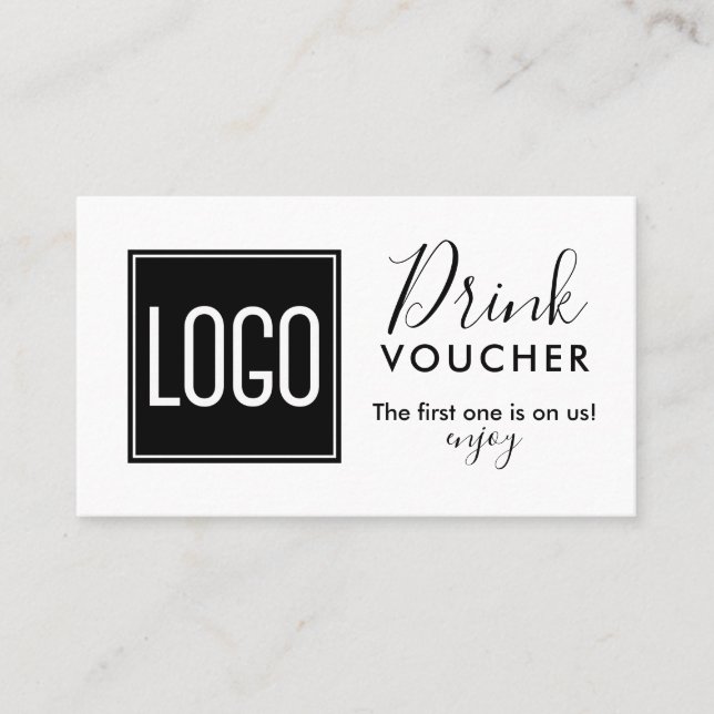 Corporate Drink Voucher | Company Logo Promo Business Card (Front)