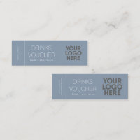 Corporate Drink Voucher Logo Dusty Blue Mini Card