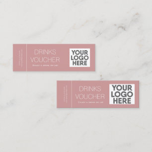 Corporate Drink Voucher Logo Dusty Pink Mini Card